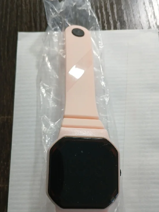 Blush Pink Silicone Smartwatch - Minimal Octagonal Face - Picture 5 of 5